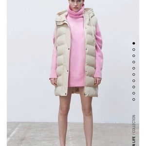 Zara - Long Puffer Vest in BLACK color🖤